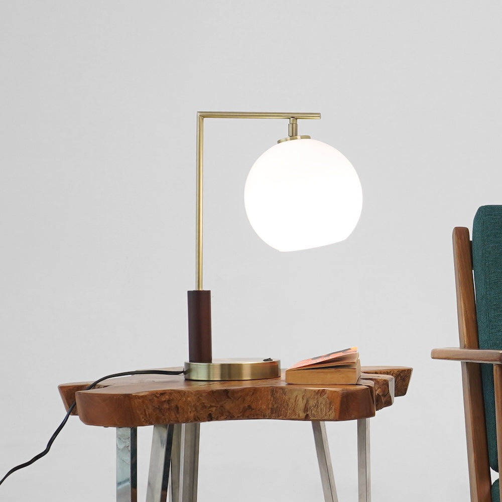 Wander Right Angle Glass Table Lamp - Bronze from Ashcroft Furniture - Luna Furniture