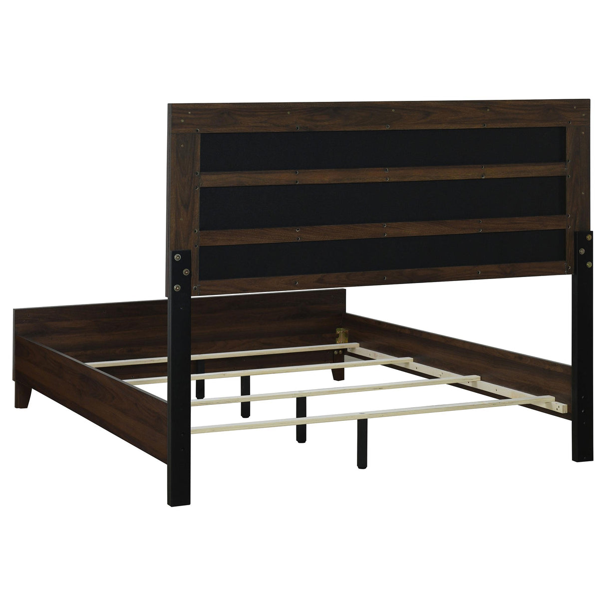 Welsley Walnut 50-inch Upholstered California King Bed from Coaster - Luna Furniture