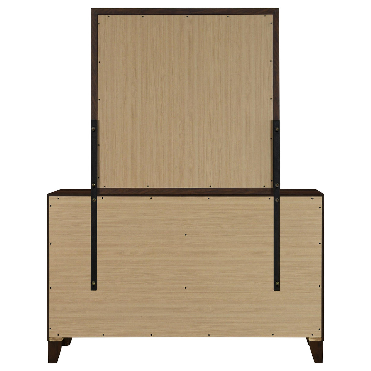 Welsley Walnut 6-Drawer Dresser and Mirror from Coaster - Luna Furniture