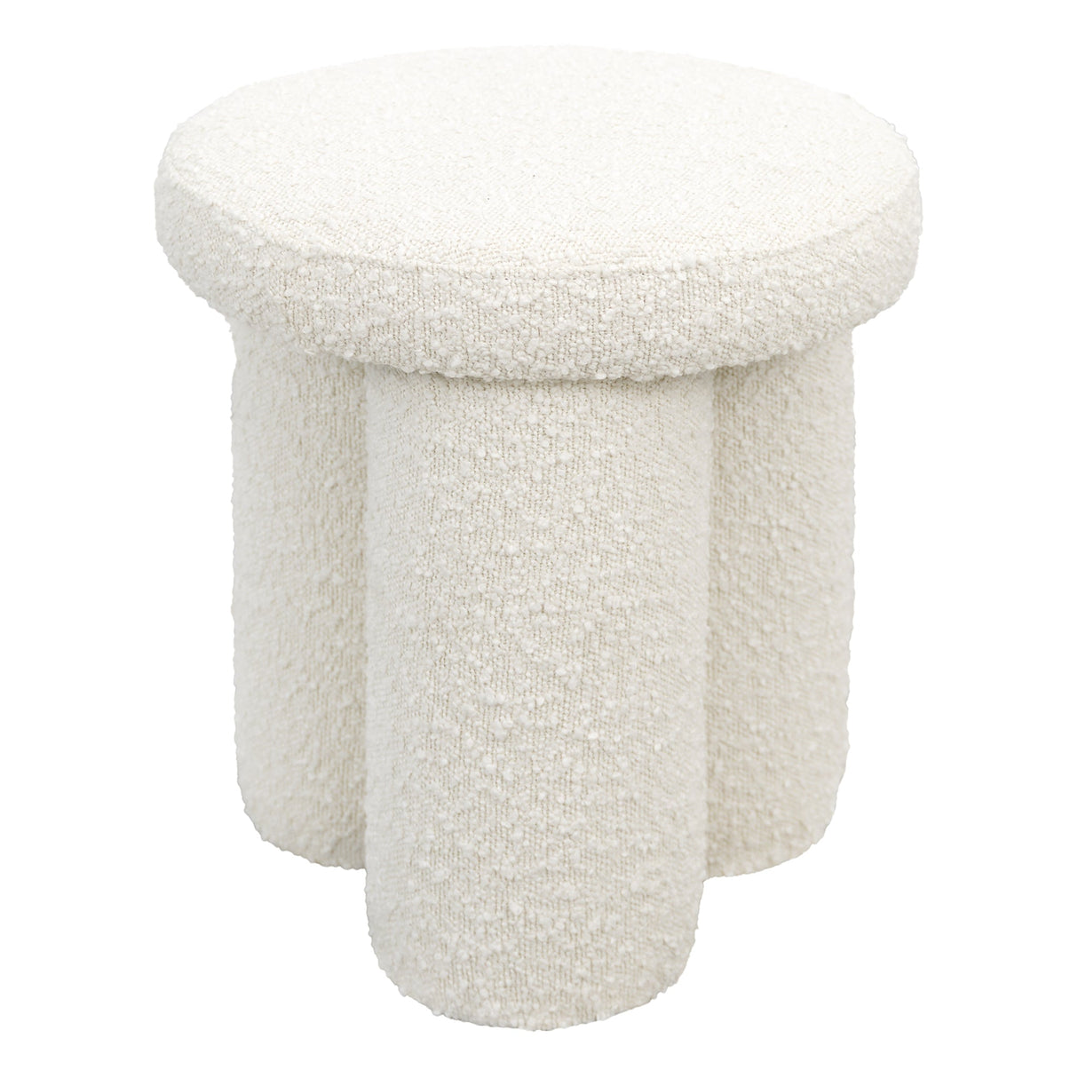 Wesley Ivory Boucle Stool from Ashcroft Furniture - Luna Furniture