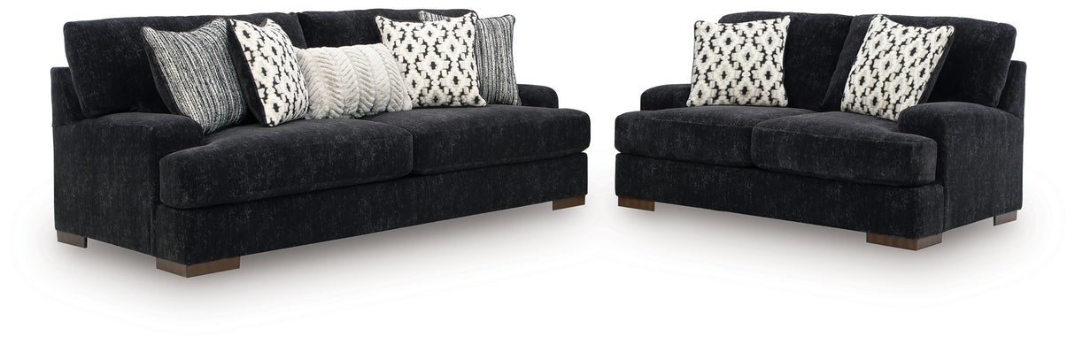 Whitmore Black Pearl Manor Sofa and Loveseat from Ashley - Luna Furniture