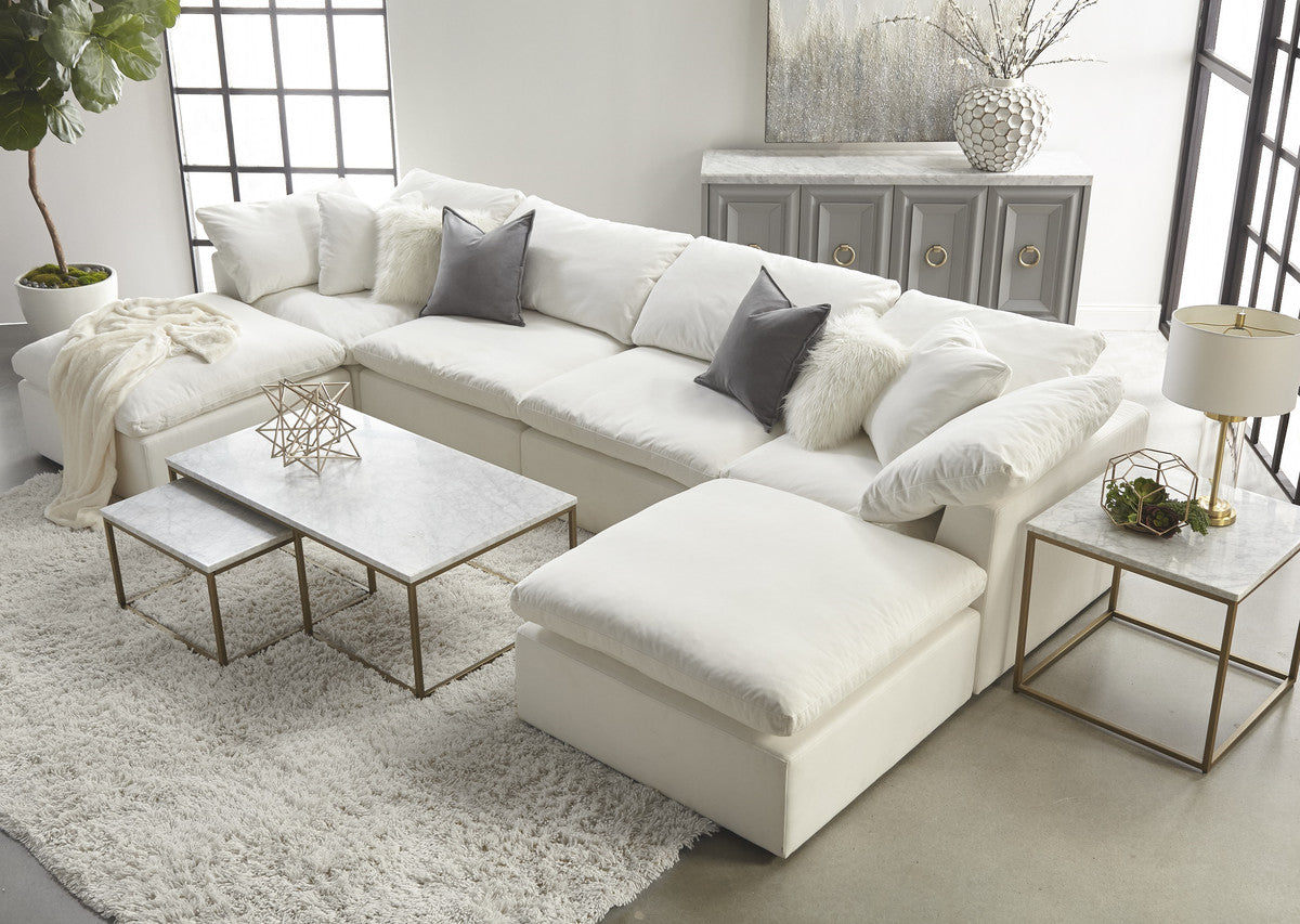 Carrera Nesting Coffee Table in White Carrera Marble, Brushed Gold from Essentials For Living - Luna Furniture