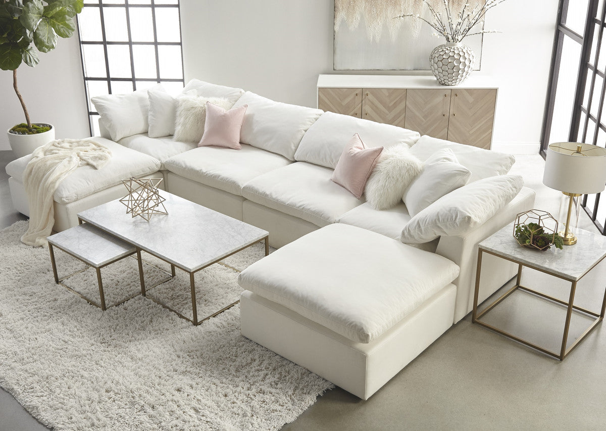 Carrera Nesting Coffee Table in White Carrera Marble, Brushed Gold from Essentials For Living - Luna Furniture