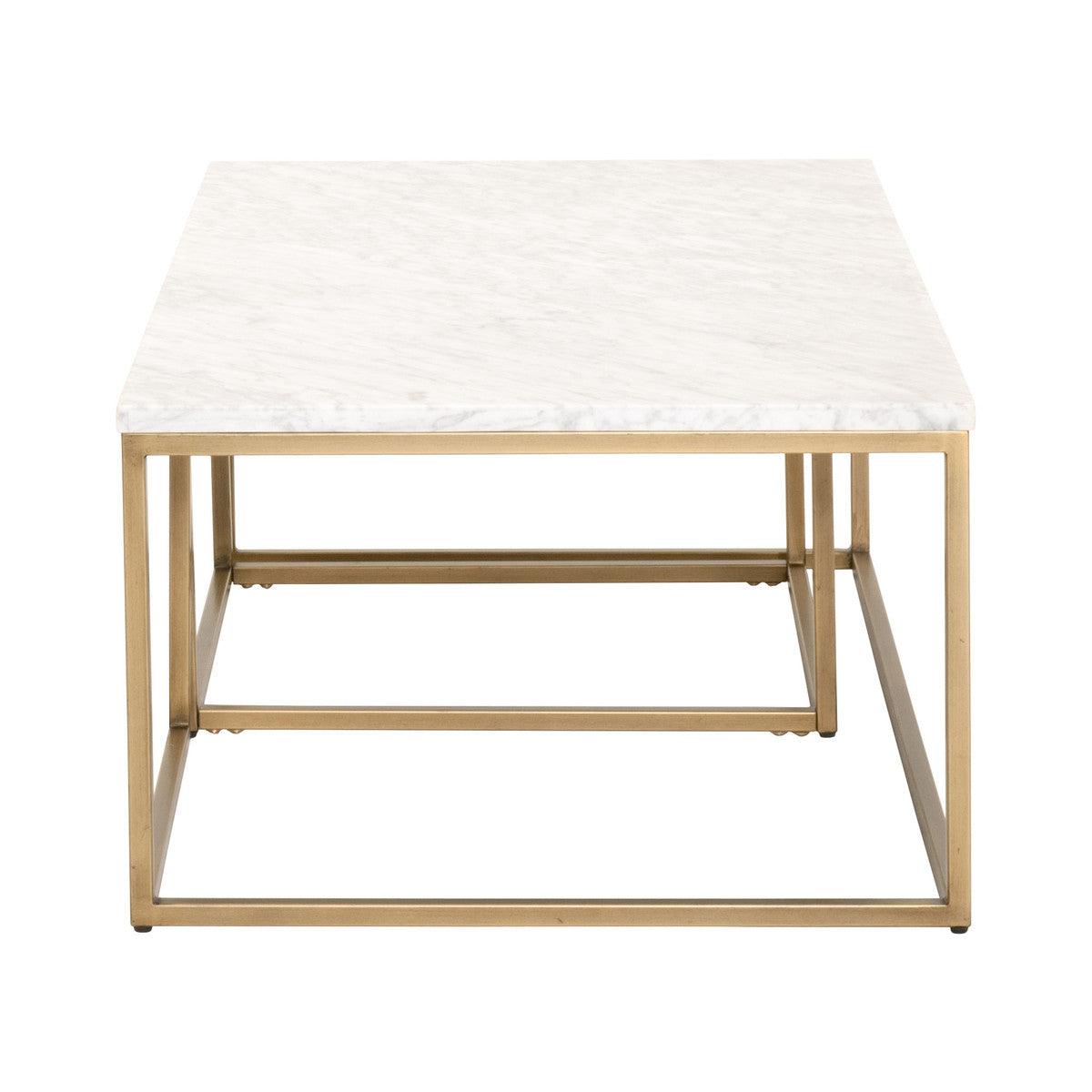 Carrera Nesting Coffee Table in White Carrera Marble, Brushed Gold from Essentials For Living - Luna Furniture
