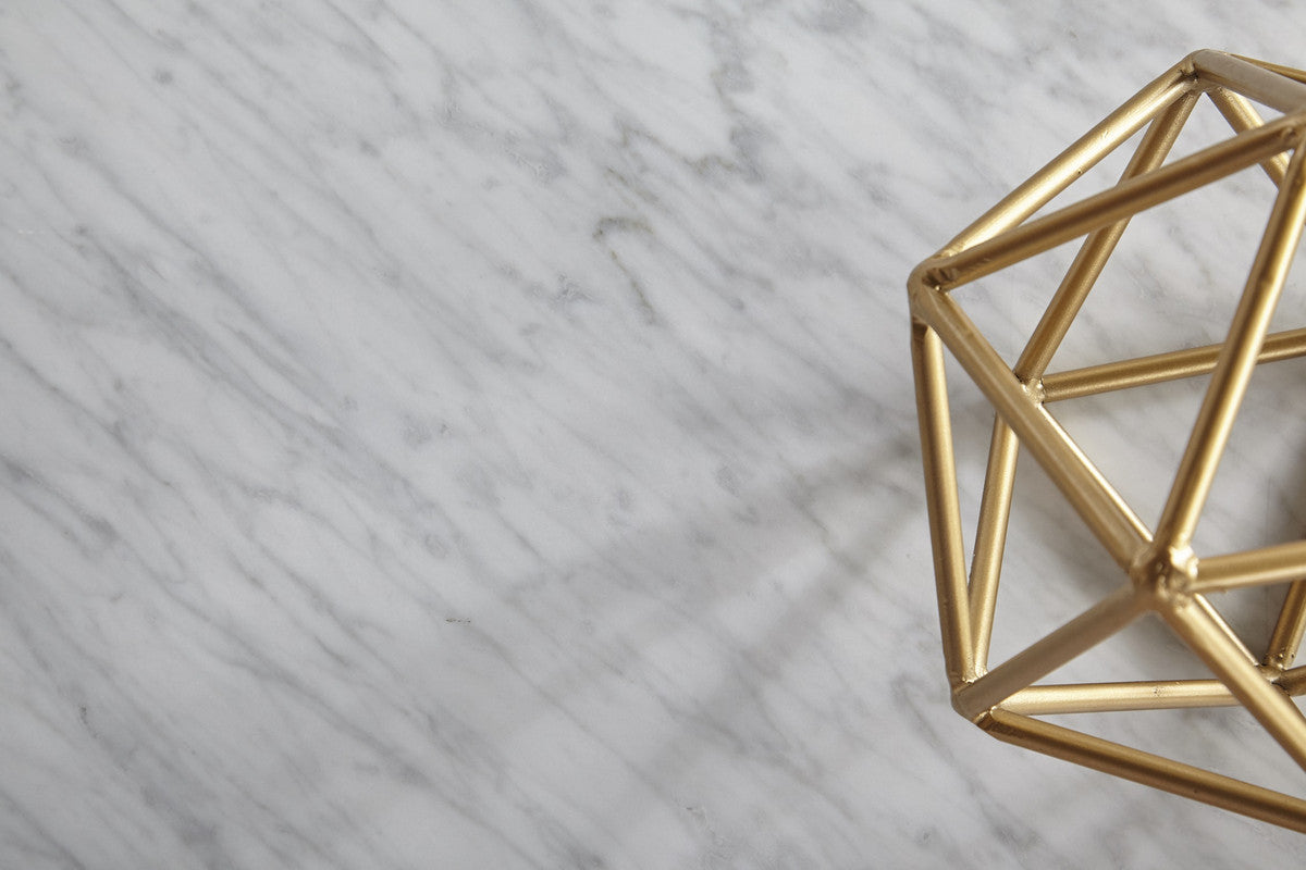 Carrera Nesting Coffee Table in White Carrera Marble, Brushed Gold from Essentials For Living - Luna Furniture