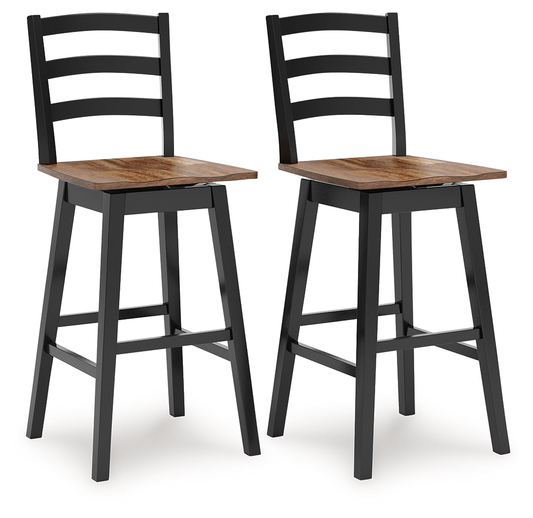 Wildenauer Brown/Black Bar Table and 4 Barstools from Ashley - Luna Furniture