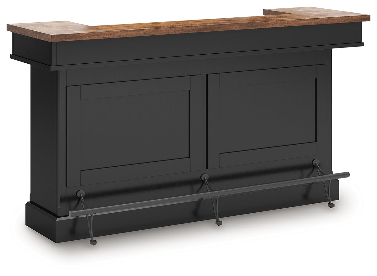 Wildenauer Brown/Black Bar Table and 4 Barstools from Ashley - Luna Furniture
