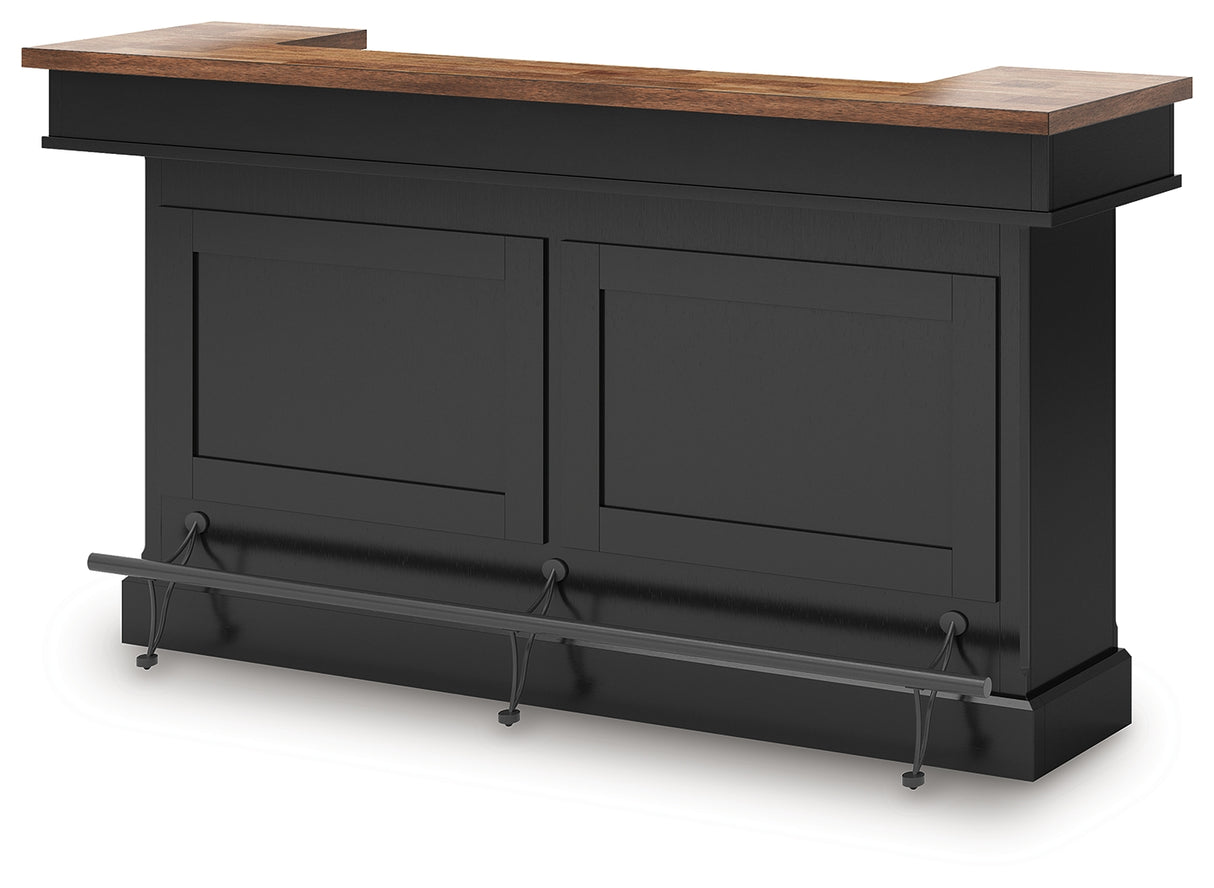 Wildenauer Brown/Black Bar Table and 4 Barstools from Ashley - Luna Furniture