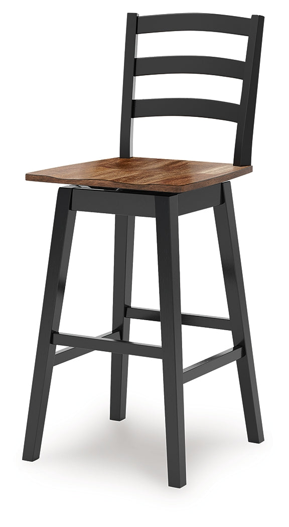Wildenauer Brown/Black Bar Table and 4 Barstools from Ashley - Luna Furniture