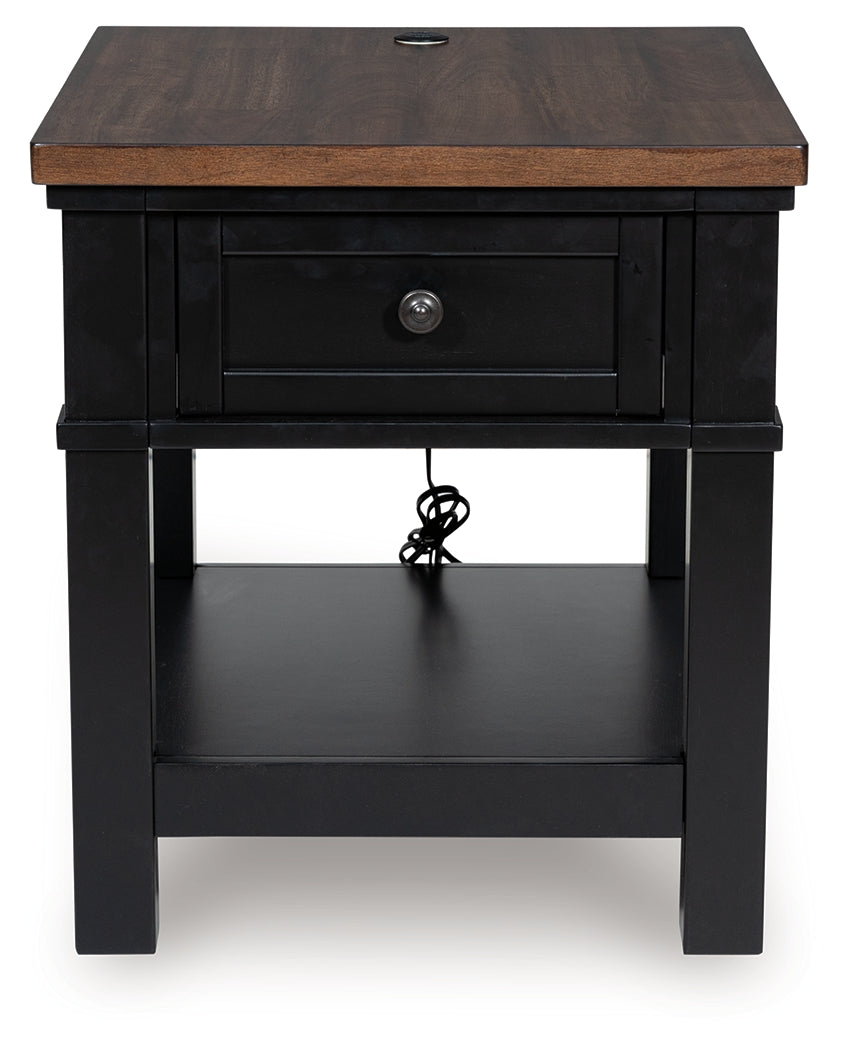 Wildenauer Brown/Black End Table from Ashley - Luna Furniture
