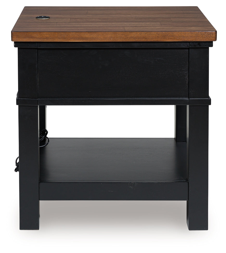 Wildenauer Brown/Black End Table from Ashley - Luna Furniture