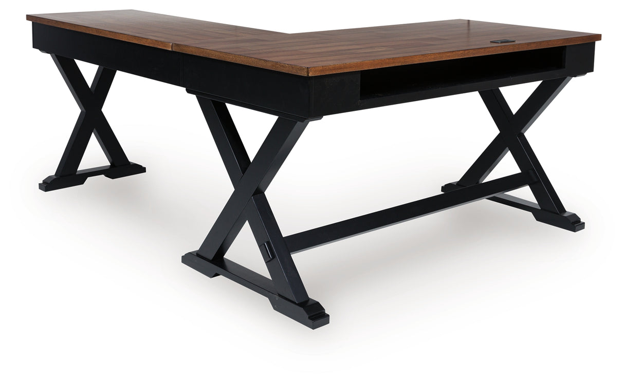 Wildenauer Brown/Black Home Office Desk from Ashley - Luna Furniture