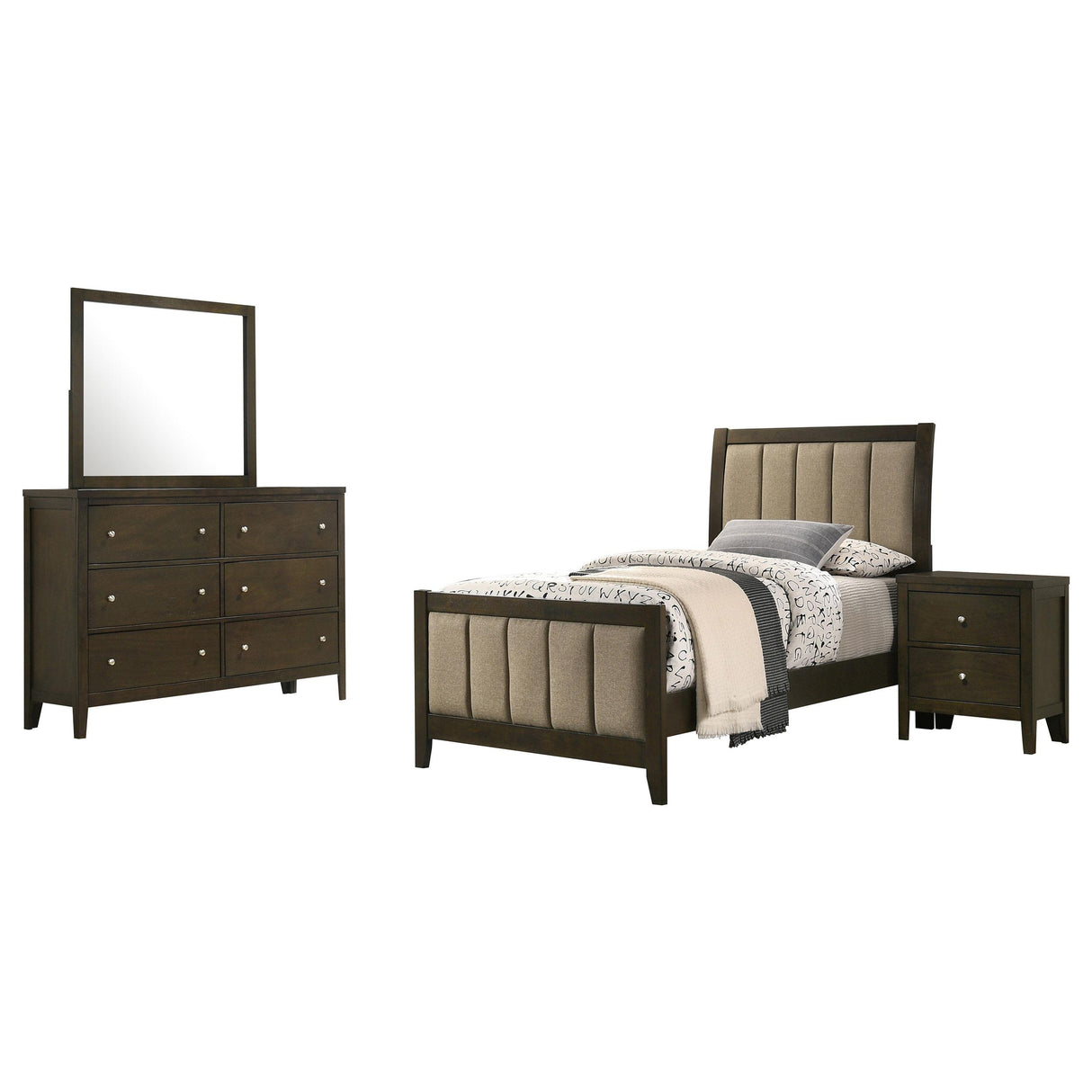 Wilkes 4-piece Twin Bedroom Set Dark Cocoa from Coaster - Luna Furniture