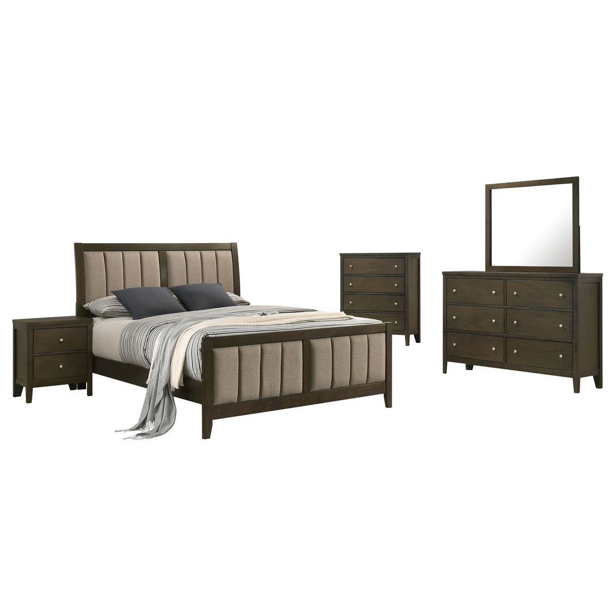 Wilkes Dark Cocoa 5-Piece California King Bedroom Set from Coaster - Luna Furniture