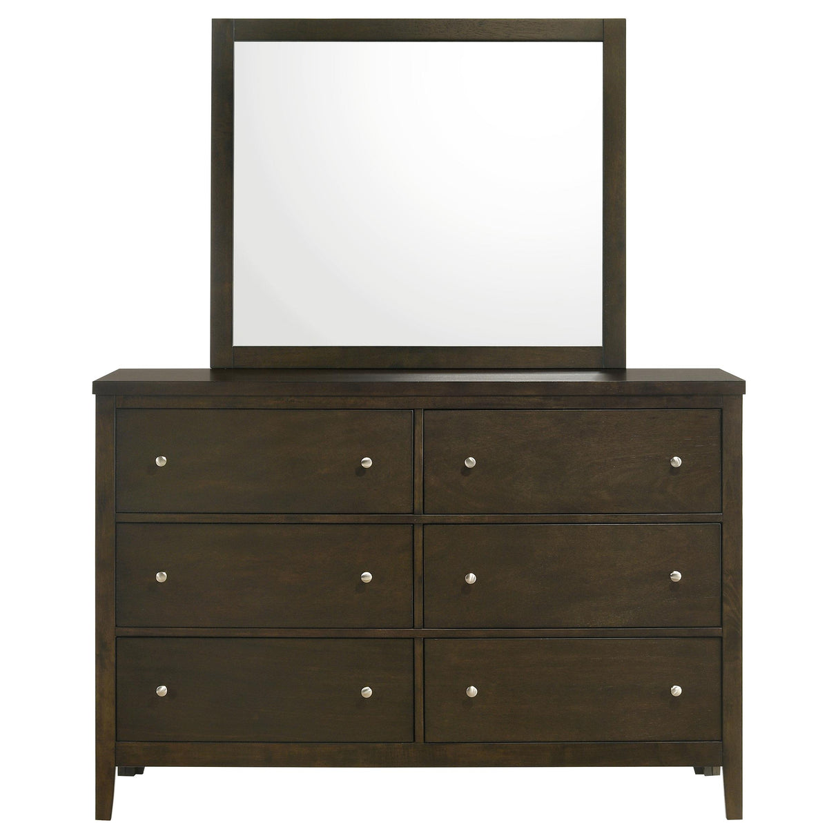 Wilkes 6-drawer Dresser and Mirror Dark Cocoa from Coaster - Luna Furniture