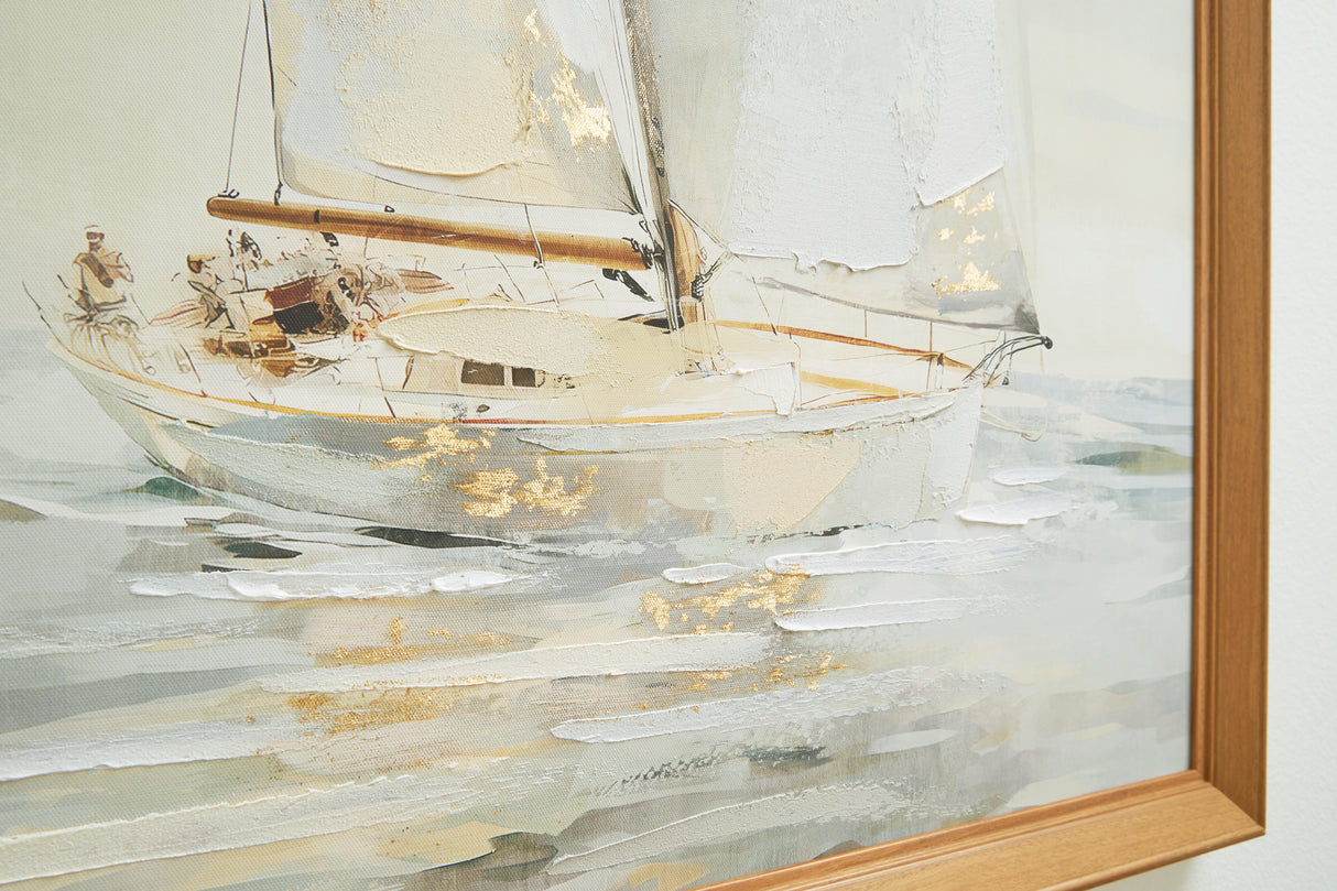 Winbrook Gray/Tan/Gold Finish Wall Art Set (Set of 2) from Ashley - Luna Furniture