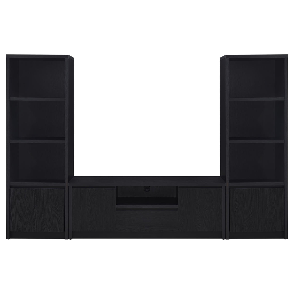 Winfield Black 3-Piece Entertainment Center 60-inch TV Stand from Coaster - Luna Furniture