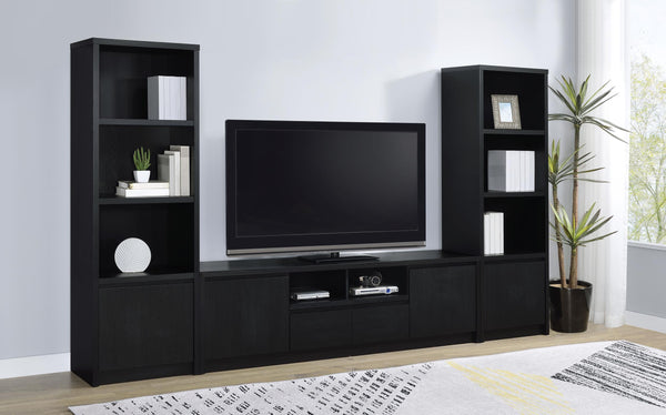 Winfield Black 3-shelf Media Tower Entertainment Pier
