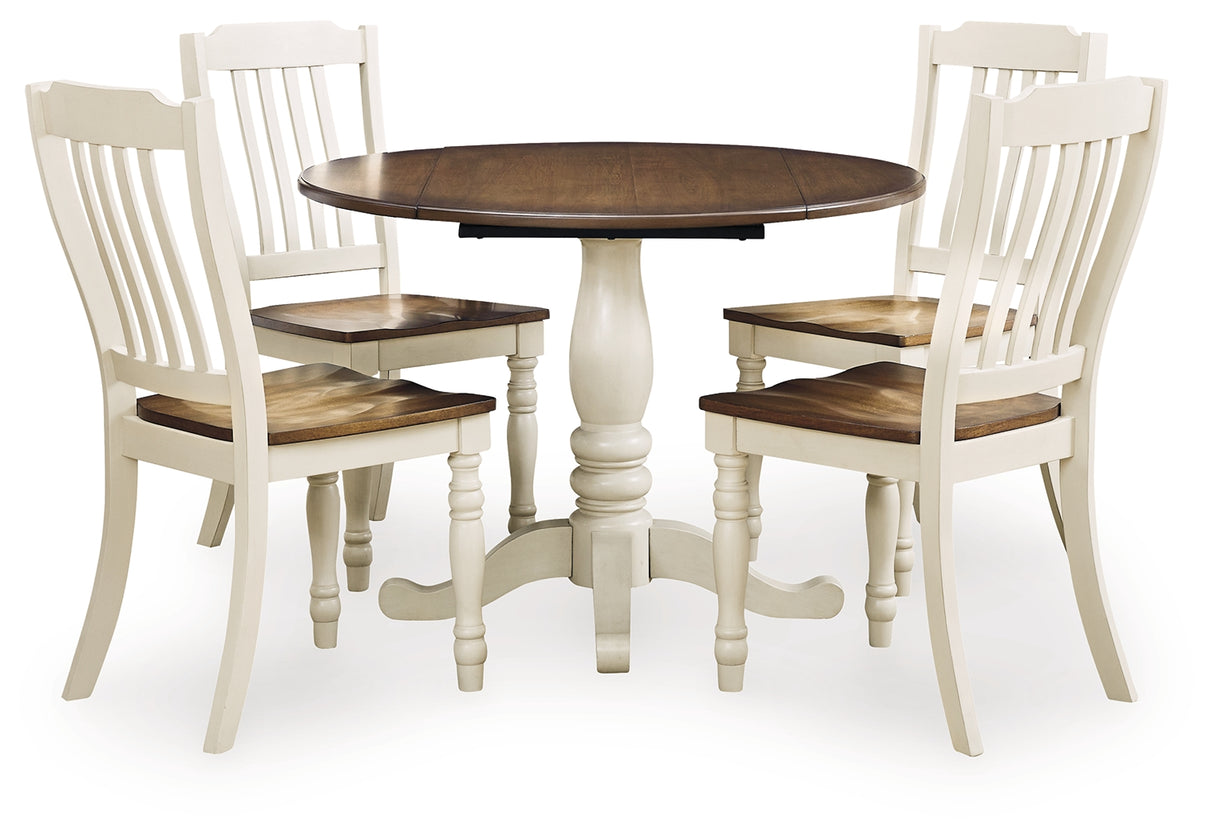 Wirloni Antique White/Brown Dining Room Set from Ashley - Luna Furniture