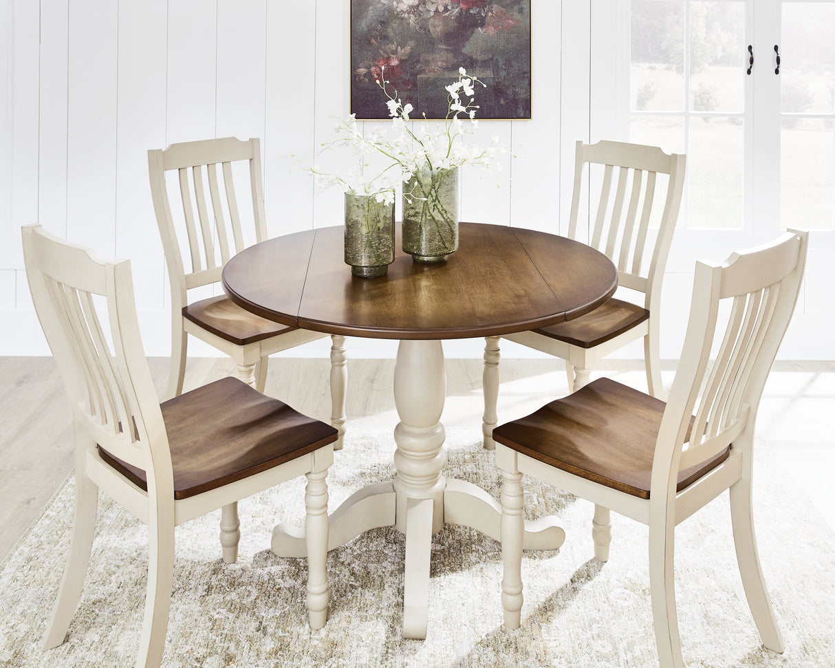 Wirloni Antique White/Brown Dining Room Set from Ashley - Luna Furniture
