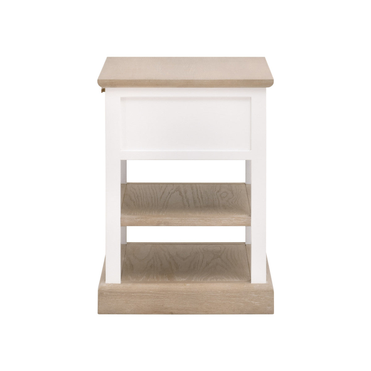 Weave 1-Drawer Side Table in Smoke Gray Oak, White Painted Oak from Essentials For Living - Luna Furniture