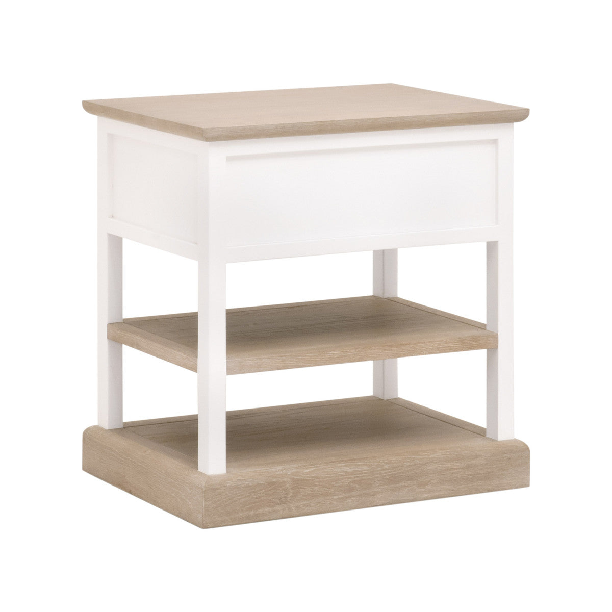 Weave 1-Drawer Side Table in Smoke Gray Oak, White Painted Oak from Essentials For Living - Luna Furniture
