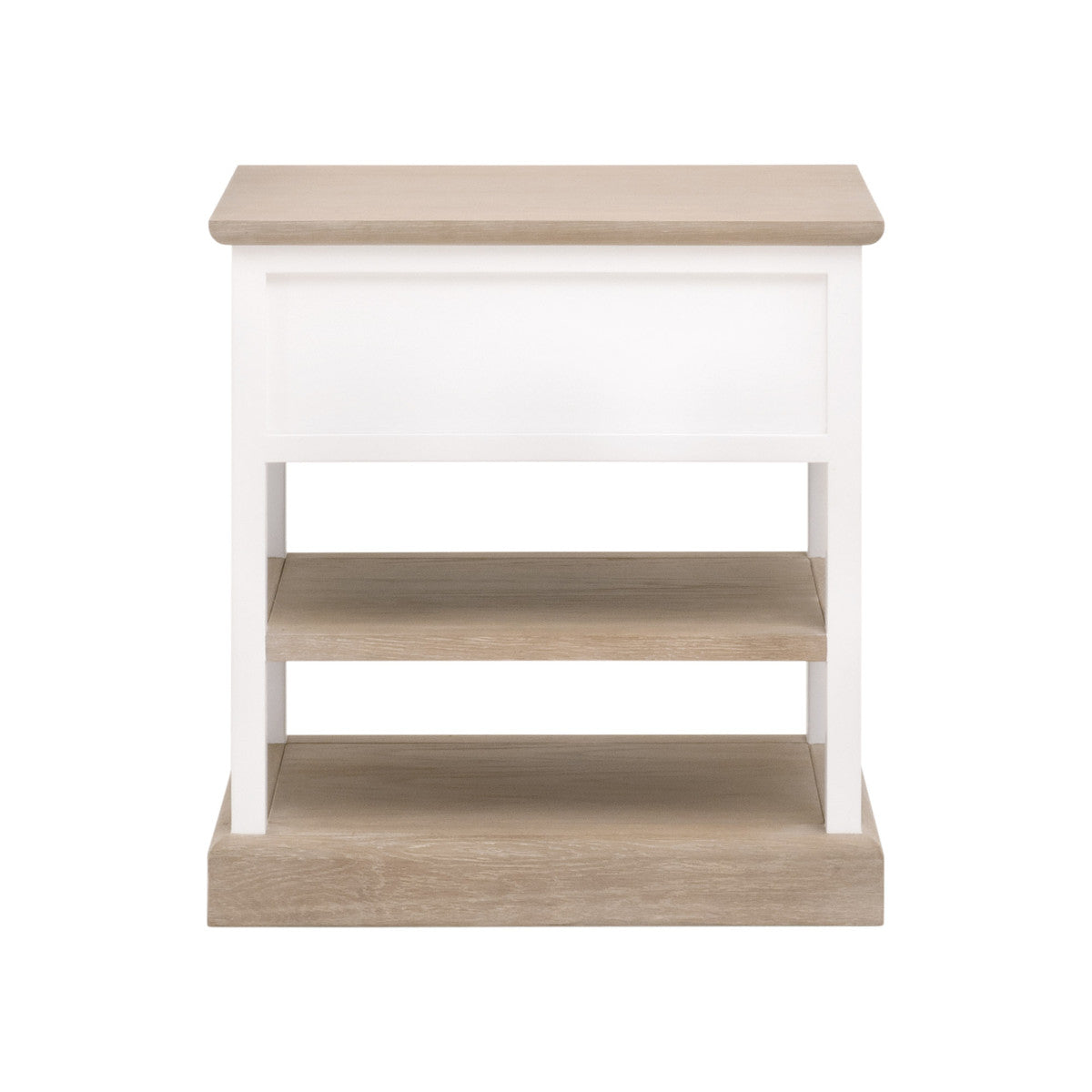Weave 1-Drawer Side Table in Smoke Gray Oak, White Painted Oak from Essentials For Living - Luna Furniture