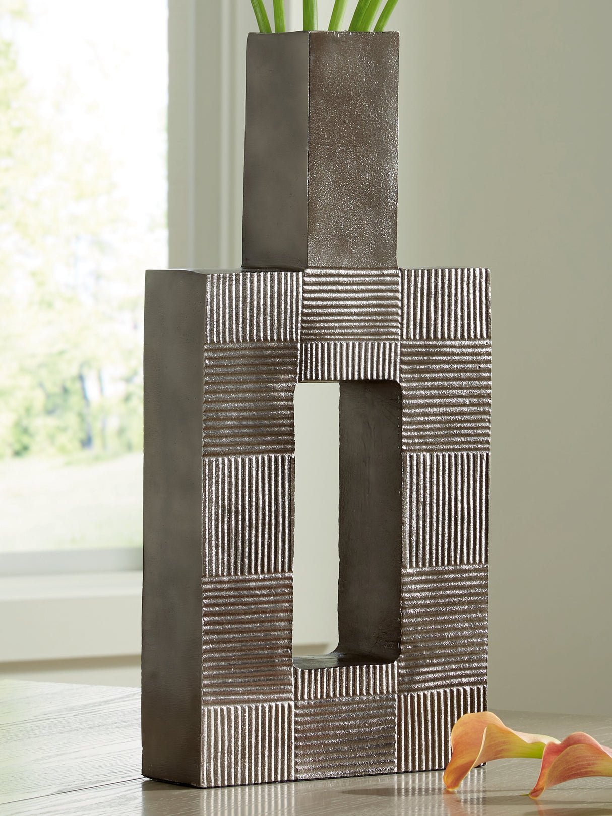 Wrengrove Antique Nickel Finish Vase from Ashley - Luna Furniture