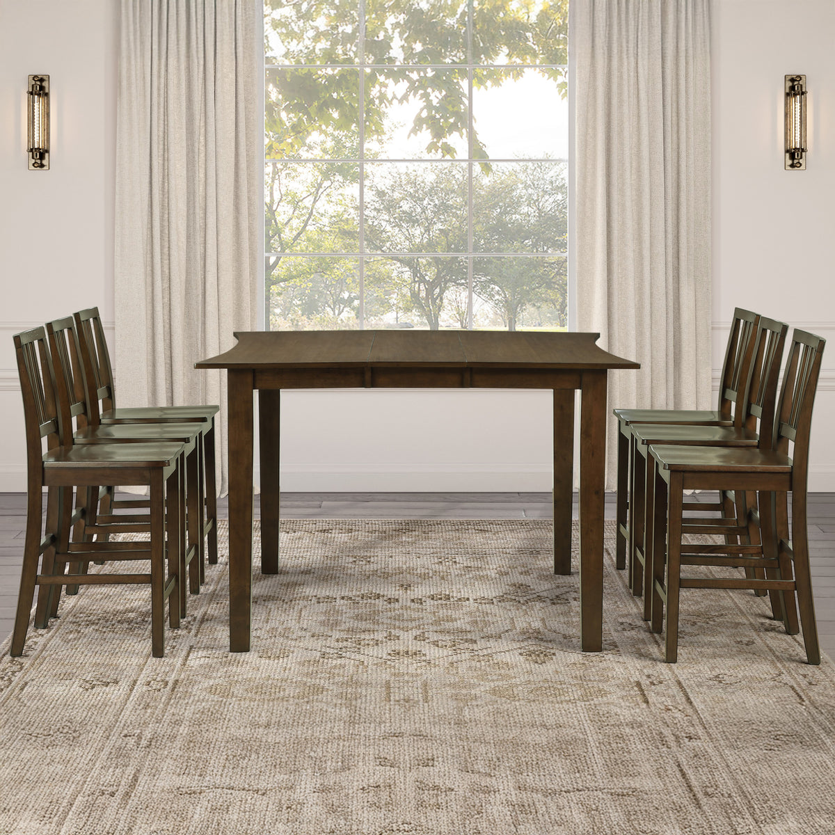 Joplin Walnut Solid Wood 24" Farmhouse Counter Height Stool, Set of 2 from Steve Silver - Luna Furniture