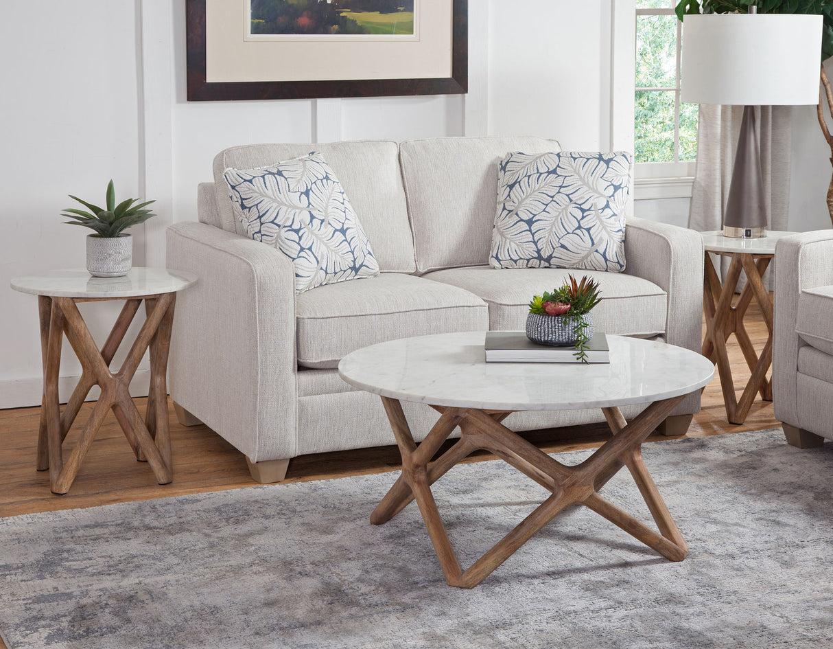 Wyman 3-Piece Round Banswara White Marble Top Table Set from Steve Silver - Luna Furniture