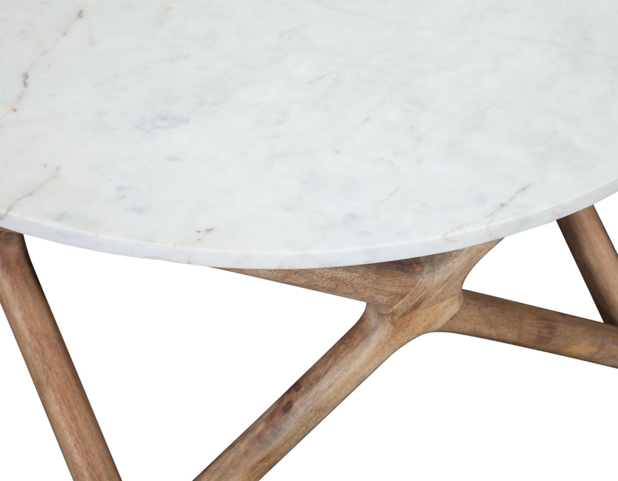 Wyman 3-Piece Round Banswara White Marble Top Table Set from Steve Silver - Luna Furniture