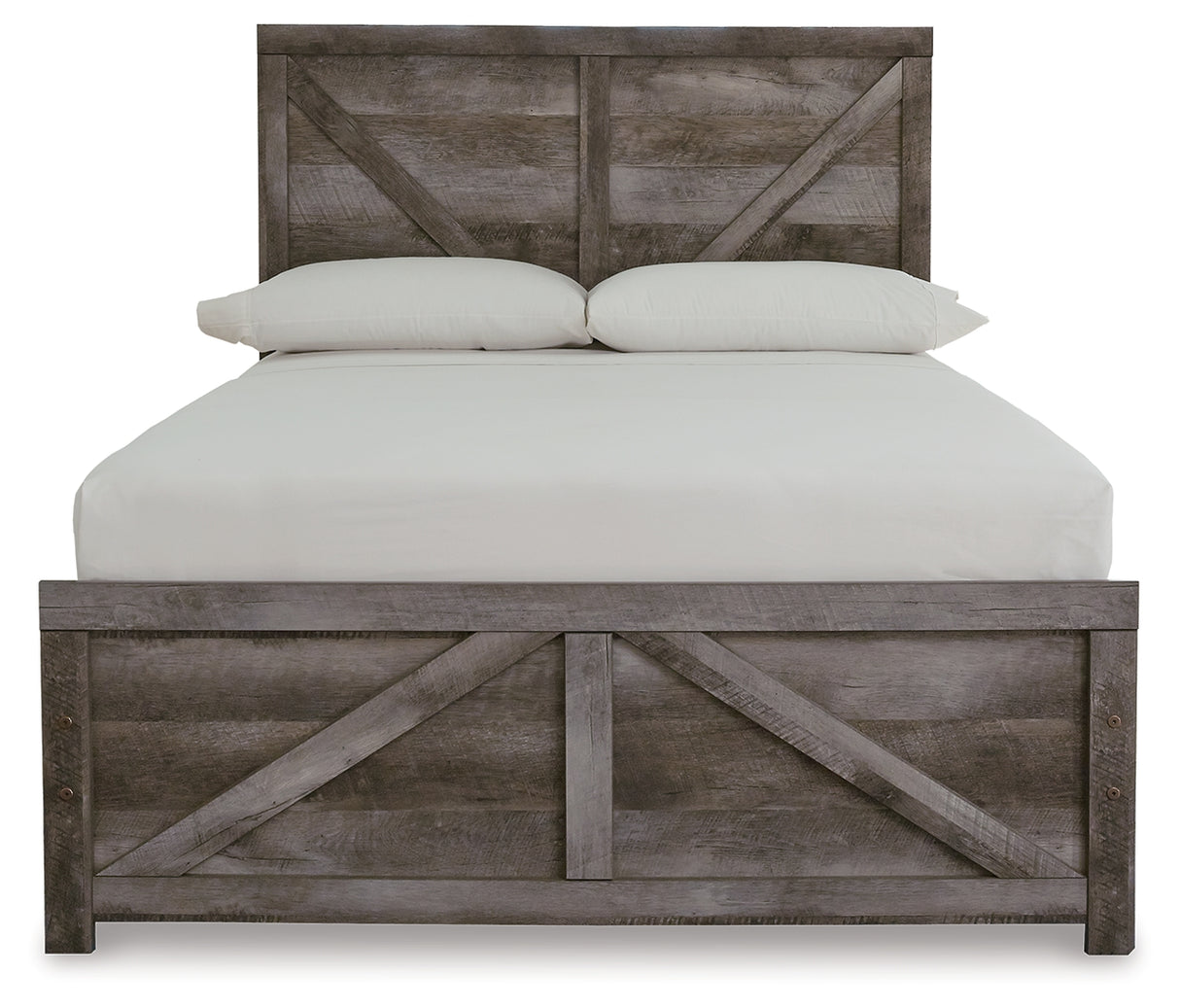 Wynnlow Gray Full Crossbuck Panel Bed and 2 Chests from Ashley - Luna Furniture