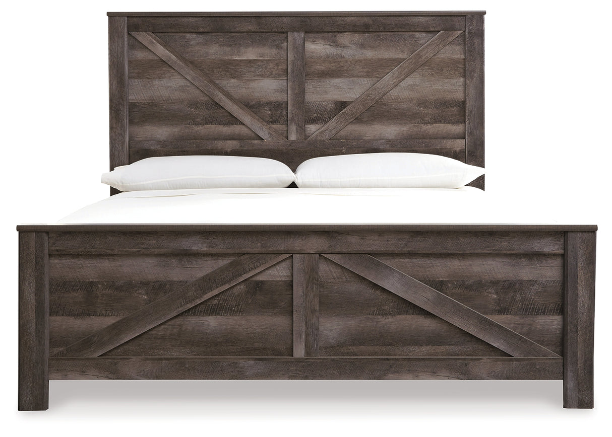 Wynnlow Gray King Crossbuck Panel Bed and Chest from Ashley - Luna Furniture