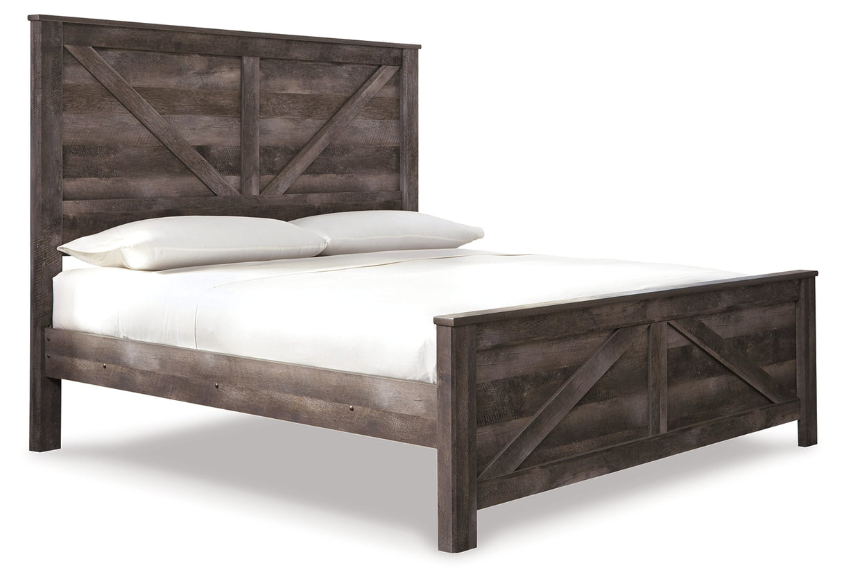 Wynnlow Gray King Crossbuck Panel Bed and Chest from Ashley - Luna Furniture