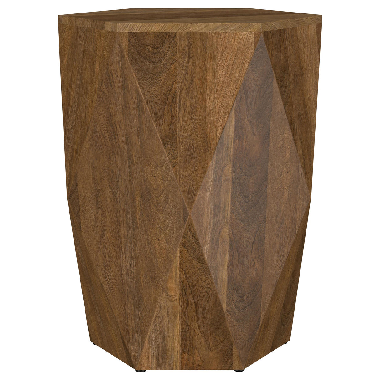 Zalika Natural Hexagonal Solid Mango Wood End Table from Coaster - Luna Furniture
