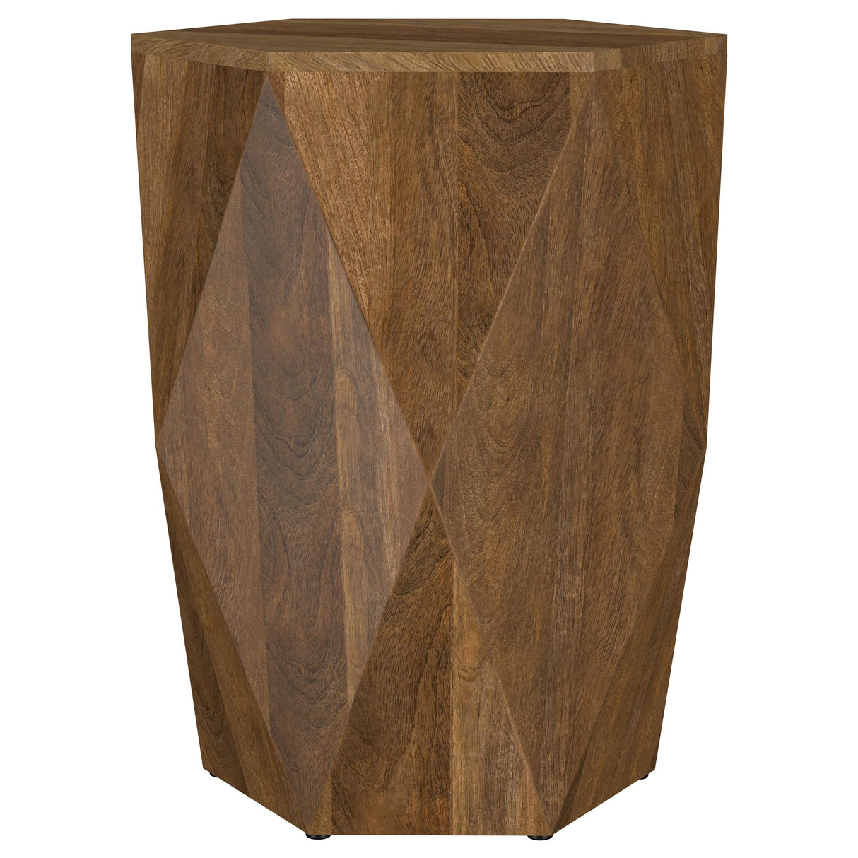 Zalika Natural Hexagonal Solid Mango Wood End Table from Coaster - Luna Furniture