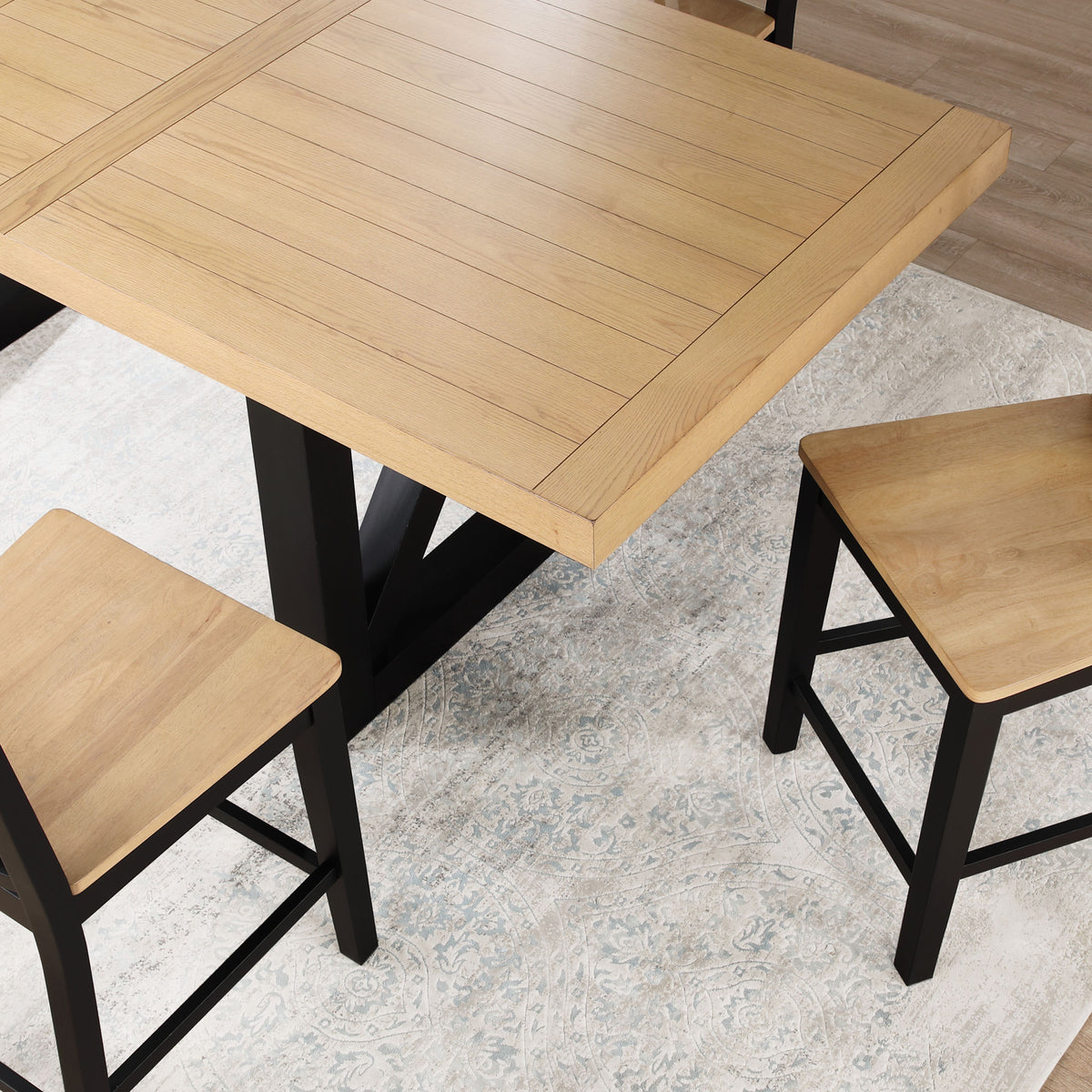 Magnolia 80-96-inch Counter Table w/18-inch Leaf, Black Base from Steve Silver - Luna Furniture