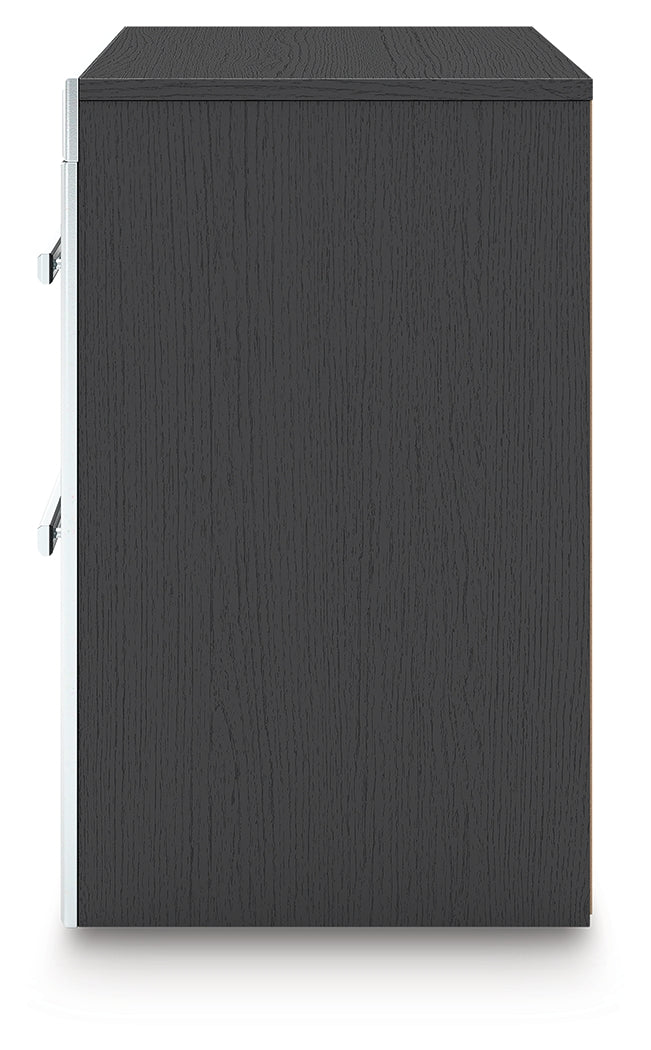 Zuraleus Black Queen Upholstered Bed, Dresser and Nightstand from Ashley - Luna Furniture