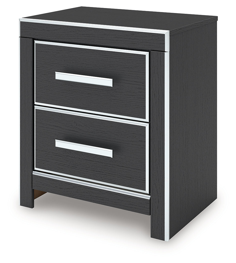 Zuraleus Black Queen Upholstered Bed, Dresser and Nightstand from Ashley - Luna Furniture