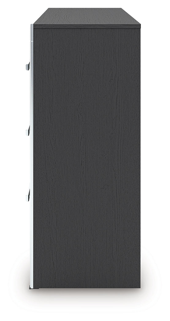 Zuraleus Black Queen Upholstered Bed, Dresser and Nightstand from Ashley - Luna Furniture