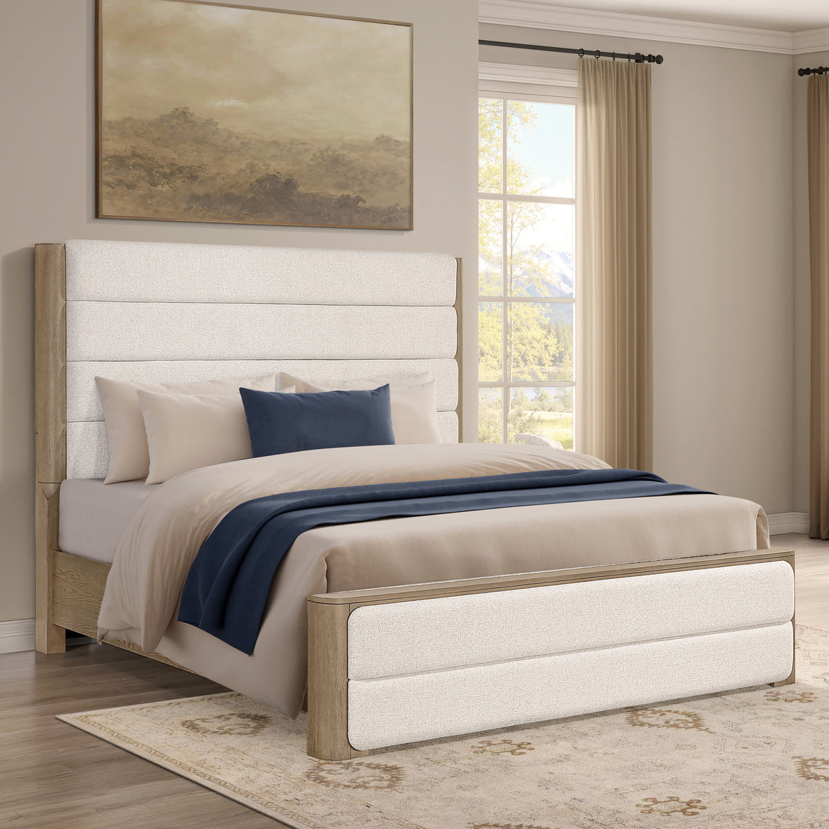 Theo Brown 4-Piece King Upholstered Bedroom Set from Steve Silver - Luna Furniture