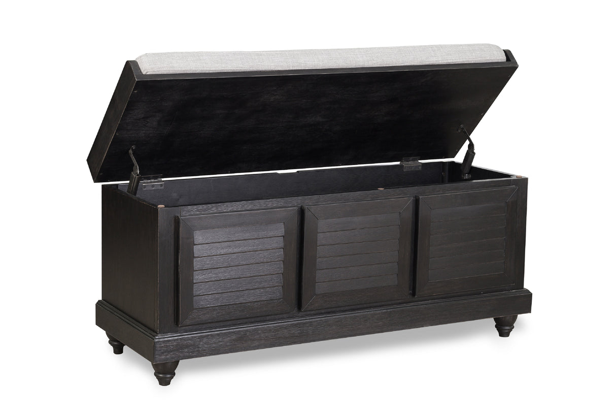 Woody Antique Black Lift Top Storage Bench from Homelegance - Luna Furniture