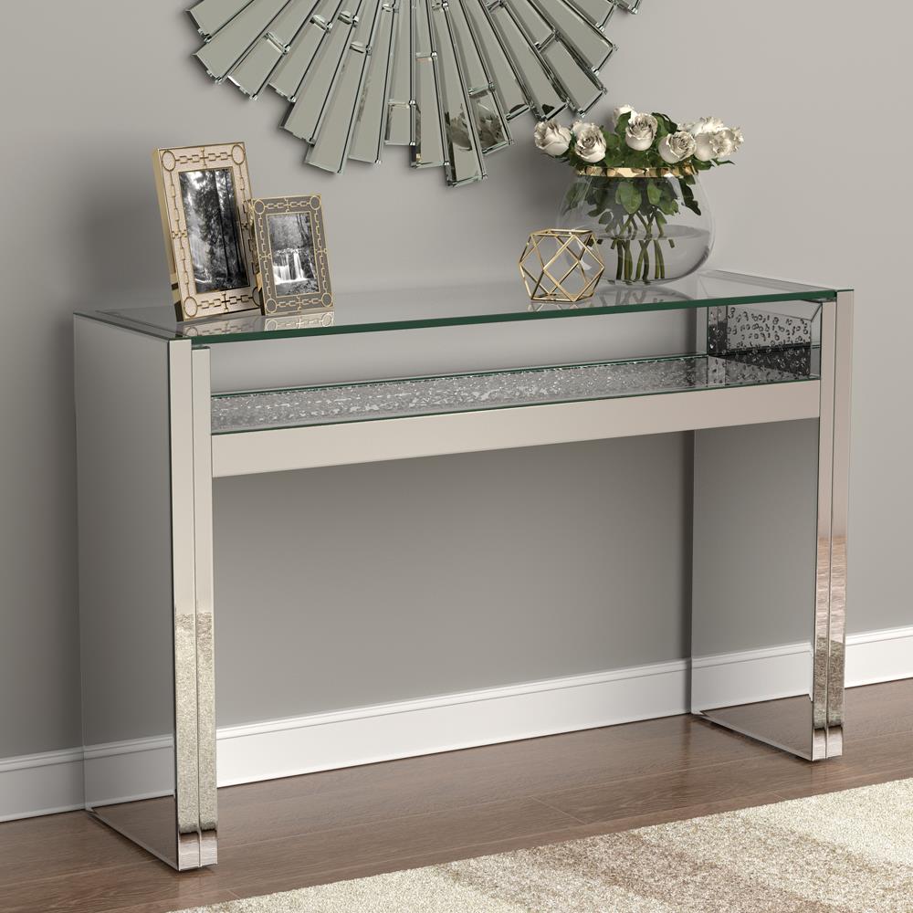 Edna Silver 1-Shelf Console Table from Coaster - Luna Furniture