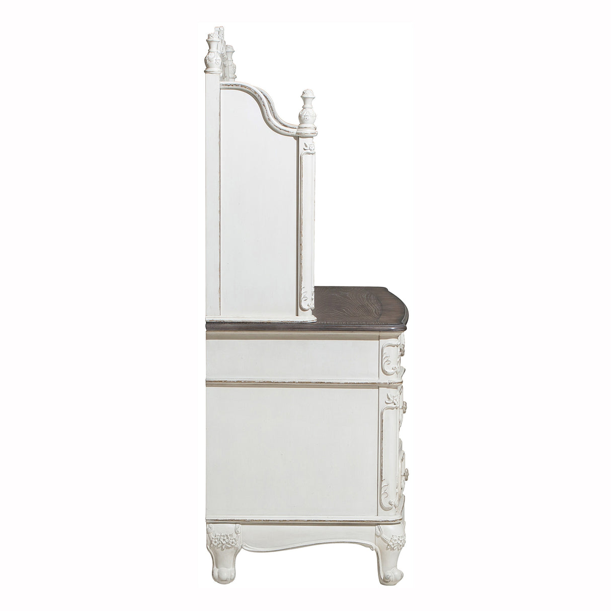 Cinderella Antique White Writing Desk with Hutch from Homelegance - Luna Furniture