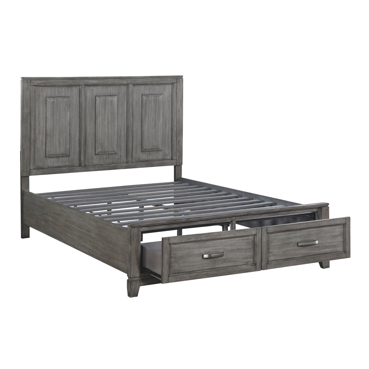 Garretson Gray 4-Piece Bedroom Set (Queen Bed, Nightstand, Dresser, Mirror) from Homelegance - Luna Furniture