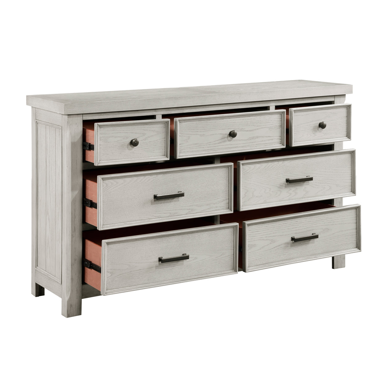 Providence Light Gray 4-Piece Bedroom Set (Queen Bed, Nightstand, Dresser, Mirror) from Homelegance - Luna Furniture