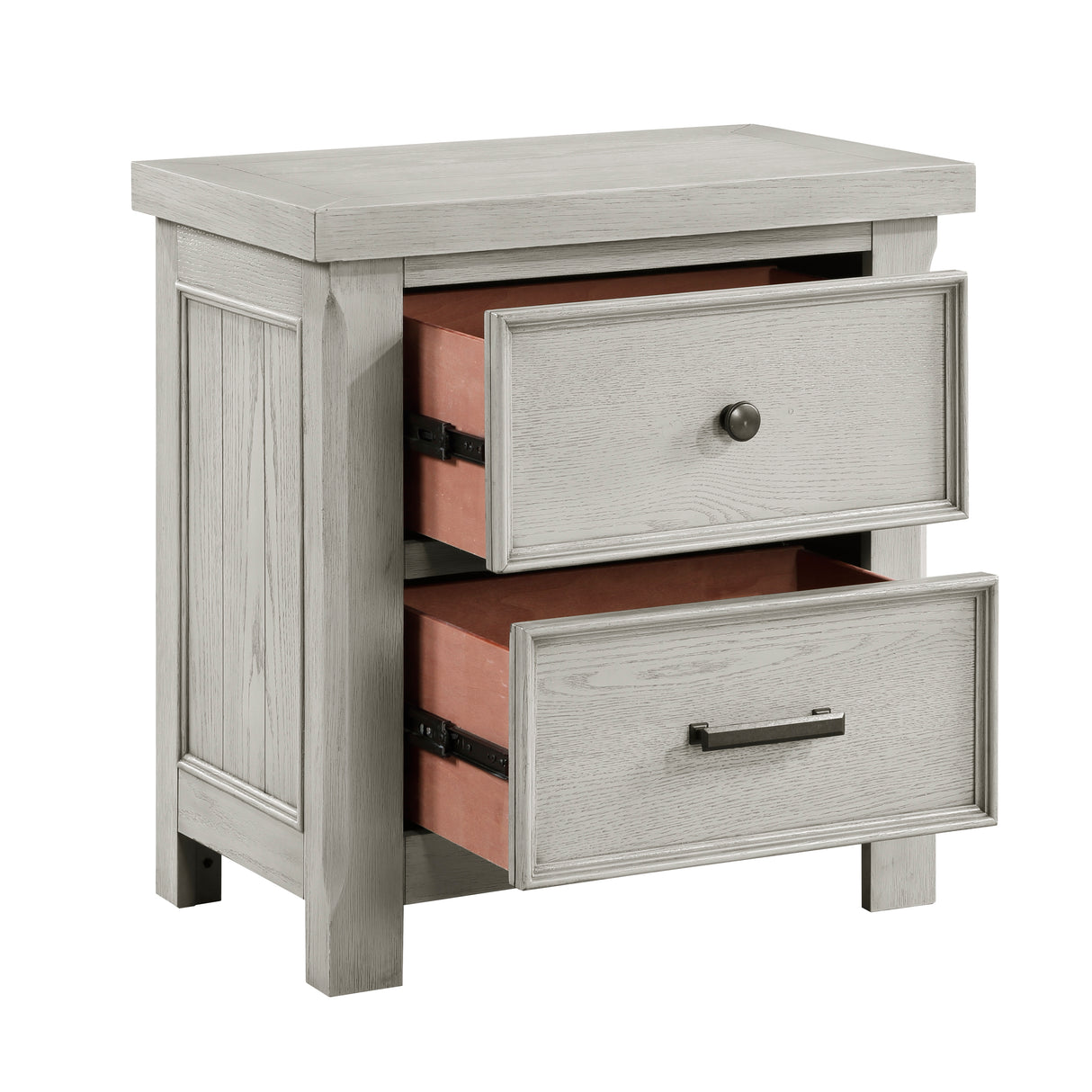 Providence Light Gray 4-Piece Bedroom Set (Queen Bed, Nightstand, Dresser, Mirror) from Homelegance - Luna Furniture