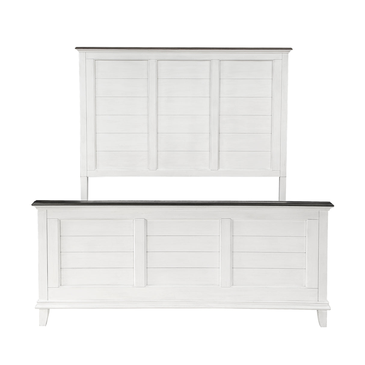 Chesterton Antique White/Dark Brown 4-Piece Bedroom Set (Queen Bed, Nightstand, Dresser, Mirror) from Homelegance - Luna Furniture