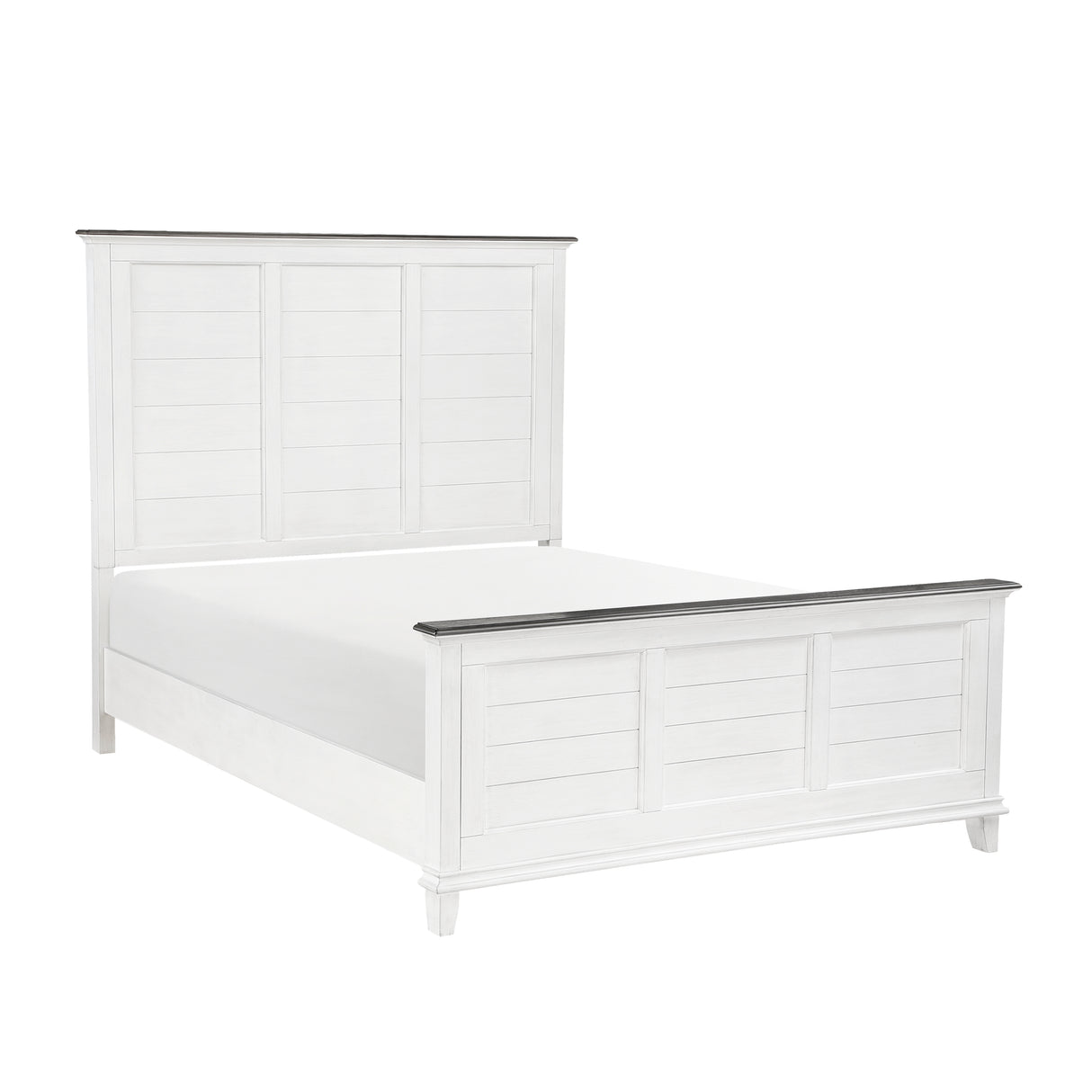 Chesterton Antique White/Dark Brown 4-Piece Bedroom Set (Queen Bed, Nightstand, Dresser, Mirror) from Homelegance - Luna Furniture