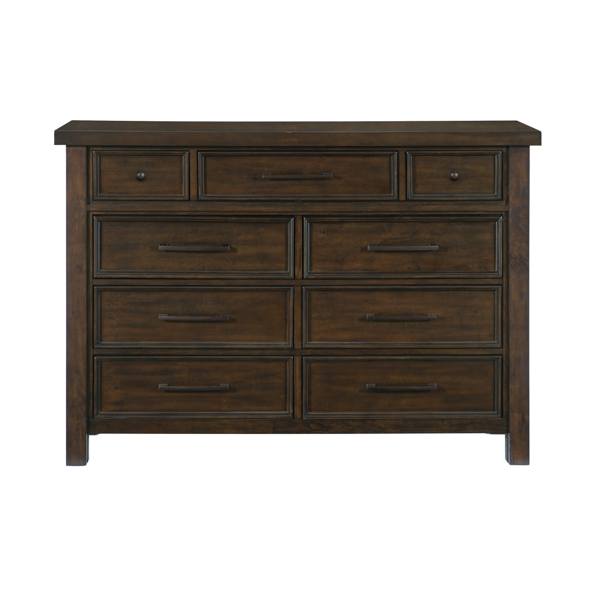 Logandale Brown 4-Piece Bedroom Set (Queen Bed, Nightstand, Dresser, Mirror) from Homelegance - Luna Furniture
